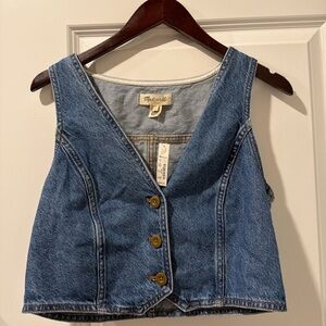Madewell Denim Button-Front Vest – NWT